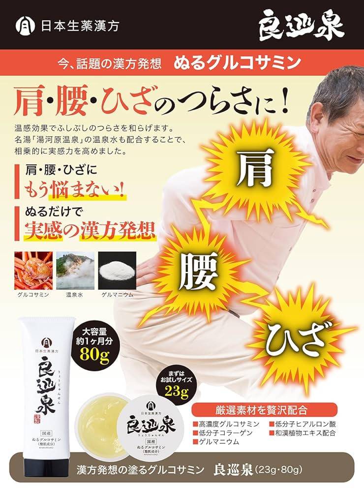 Amazon | らくらく 塗るグルコサミン 温感 マッサージクリーム